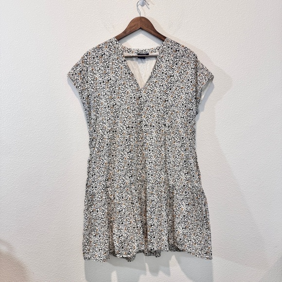 Cottagecore Babydoll Mini Dress GAP Floral V Neck Lined Pockets Soft Girl Boho - Picture 2 of 11